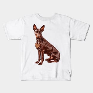 Valentine Doberman Pinscher Shaped Chocolate Kids T-Shirt